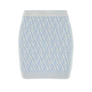 펜디 여성 연하늘 미니 실크 자수 스커트 FZQ764ATPL F1R0P