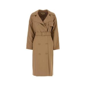 마이클 바이 마이클코어스 여성 베이지 Camel 카멜 울 더블버튼 트렌치코트 MR520EXBQZ CAFE