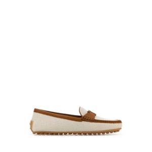 토즈 여성 베이지 City 캔버스 드라이빙 로퍼 XXW10L0IZ01U78 5P70