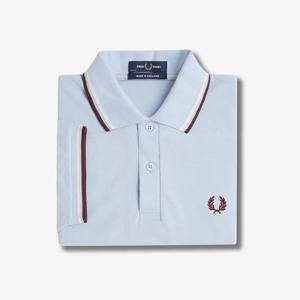 [M12] 트윈 팁 프레드페리 셔츠 - 라이트 스모크/라이트 에크루/옥스블러드 AFPM2510012-Y83