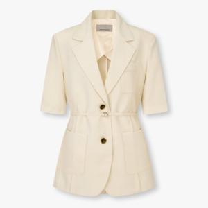 보브  (7195210100) 자수 레터링 벨티드 숏 슬리브 자켓