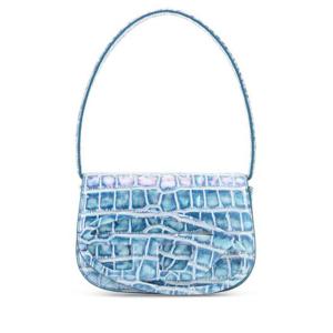 디젤 여성 블루 가죽 바게트 숄더백 X08396P8247 HA827