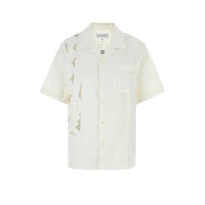 마린세르 여성 아이보리 면 반팔 셔츠 USI016AUWOV0007 WH10