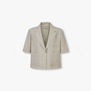 [보브]레터링 자수 숏 슬리브 크롭 자켓 7155210002