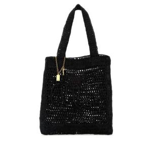 끌로에 여성 블랙 Banana 라피아 쇼퍼백 CH25US901P08 001