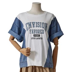 [포커스]코튼데님배색티셔츠 FM5C3TS3122_SH