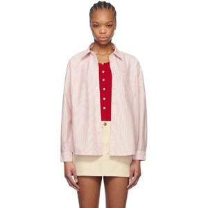 아페쎄 셔츠 레드 보이프렌드 로고 셔츠 251252F109008