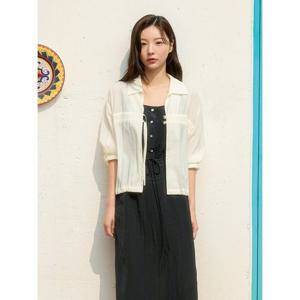 [올리브데올리브]아우터형 앞여밈 스트링 셔츠 (OW5MB449)