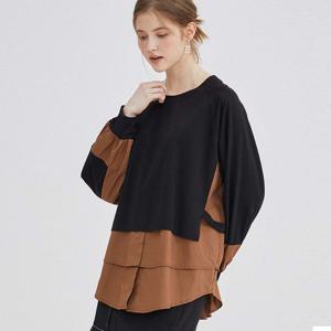 샵앤) 여성 라운드넥 레이어드 투톤 긴팔 티셔츠 CL-WTS0219