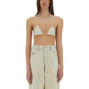 디젤 여성 블루 데님 자카드 뷔스티에 A19062_09M4001