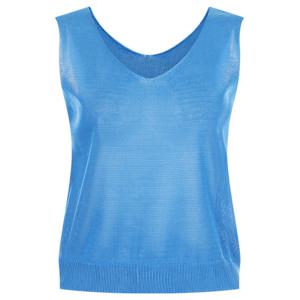 샵앤) 국산 여성 V넥 까슬 무지 민소매 니트 티셔츠 BOM-WKN-20655-블루
