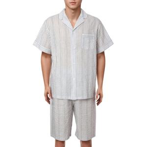 [바바라(언더웨어)]부드러운 지지미 스트라이프 남성파자마AMP4603S