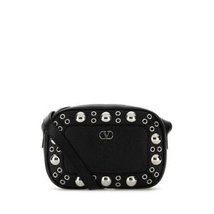 발렌티노 가라바니 여성 블랙 가죽 하프문 크로스백 7W2B0R74MJL 0NO