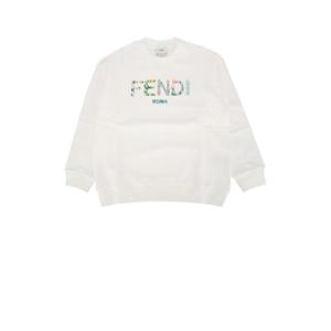 펜디 키즈 키즈 화이트 스웨트셔츠 JFH1595V0 F0TU9