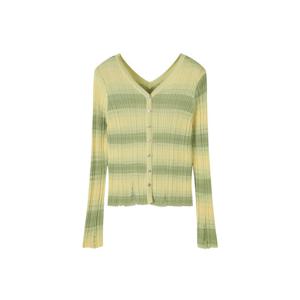 [쥬크]데미지 스트라이프 슬림 니트 가디건 (Z252KSL008)