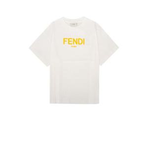 펜디 키즈 키즈 화이트 반팔 티셔츠 JUI1377AJ F0TU9