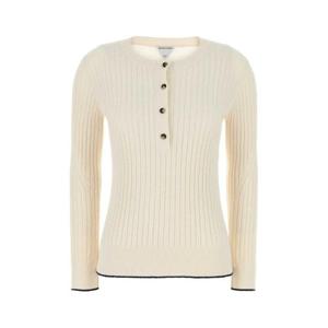 보테가베네타 여성 아이보리 라운드넥 긴팔니트 831455V5M40 9000