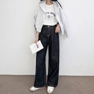 샵앤) 여성 와이드핏 이염없는 생지 데님 팬츠 WDM-WPT-JMM2069W