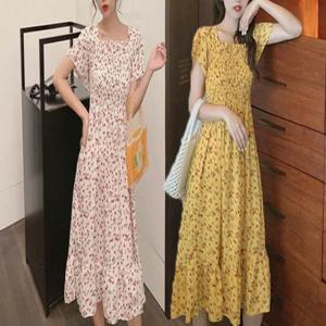 샵앤) 여성 바캉스 스모크밴딩 잔꽃무늬 롱원피스 WON-WDR-WD09A92