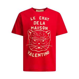 발렌티노 가라바니 남성 레드 반팔 티셔츠 7V3MG16PB32BR3