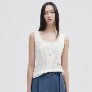 [쥬크]스트링 크로쉐 민소매 니트_Z252KSK012