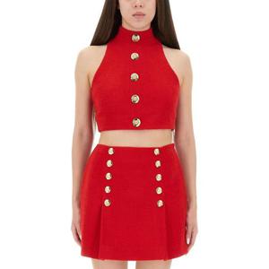 발망 여성 레드 크롭 블라우스 FF1AB496WD03_3AC