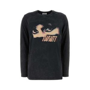 이자벨마랑 에뚜왈 여성 블랙 Marine 면 긴팔 티셔츠 TS0245FAC3N07E 02FK