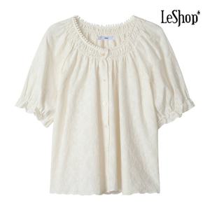 [르샵]레이스 넥라인 주름 블라우스 (BP4BL059A)