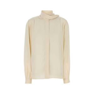 프라다 여성 아이보리 실크 긴팔 블라우스 P416ISOOO167C F0304