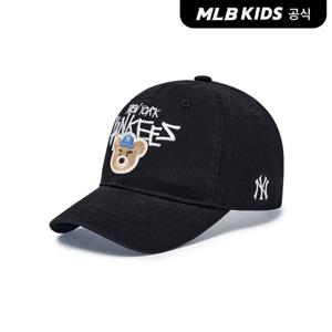 [MLB키즈 공식] 25N 모노베어 앞로고 워싱 볼캡 NY (Black) 7ACPC055N-50BKS