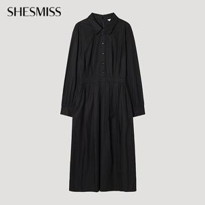 [쉬즈미스] 백 밴딩 플리츠 원피스_SWWOPP32010_BK