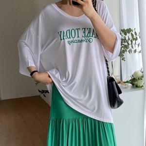 빅사이즈 506 메이크브이넥텐션티셔츠 DRAU797