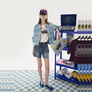 [쥬크]레더 탭 밑단 프린지 데님 쇼츠 (Z252PSA403)