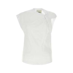 이자벨마랑 여성 화이트 코튼 민소매 티셔츠 TS0175FAA1N41I 20WH