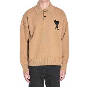 아미 남성 베이지 폴로 긴팔니트 UPL409 018 288