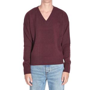 아미 남성 버건디 V넥 긴팔니트 UKS820 KN0071 692