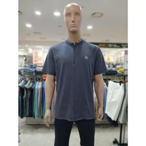 크로커다일 세이브존05 원포인트 차이나 카라 네이비 반팔 집업티셔츠 AATS2415 39