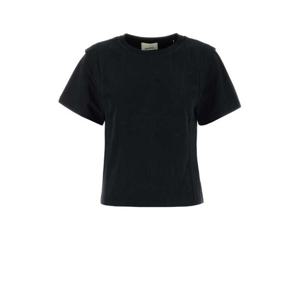 이자벨마랑 여성 블랙 Zelitos 면 반팔 티셔츠 TS0041FAA1N41I 01BK