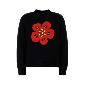 겐조 여성 블랙 면 라운드넥 긴팔니트 FF62PU7193LA 99J