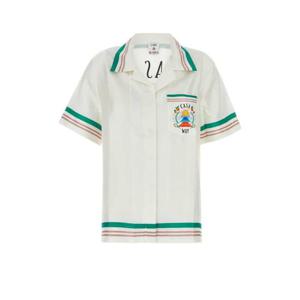 카사블랑카 여성 화이트 Satin 새틴 반팔 셔츠 WPF25SH20007 CASAWAY