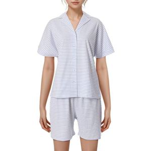 [바바라(언더웨어)]면60수 스트라이프 투피스 잠옷AWP4597S