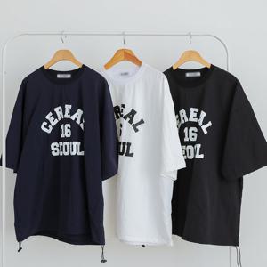 남자 16 서울 스트링 반팔 티셔츠 5C-TSH-Q061-아이보리