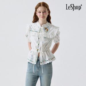 [르샵]꽃 자수 프릴 블라우스 (BP4BL063A)