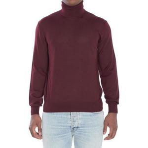 생로랑 남성 버건디 울 라운드넥 긴팔니트 821739 Y76GM 6040