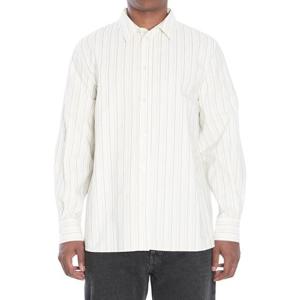 생로랑 남성 화이트 면 스트라이프 긴팔 셔츠 848033 Y7K19 1332