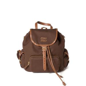 25 FW 미우미우 레더 트리밍 플랩 백팩 5BZ042VOOO2IBQ TP440904989