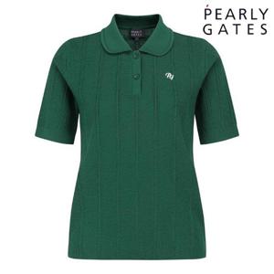 파리게이츠 (521E3SR102GN) 여성 펀칭 스트라이프 반팔 니트