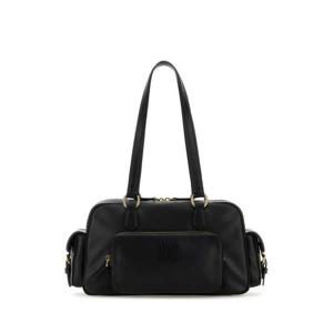 미우미우 여성 블랙 가죽 바게트 숄더백 5BB1792ICY F0002