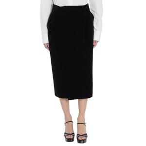 생로랑 여성 블랙 벨벳 미디 스커트 826769 Y580T 1000