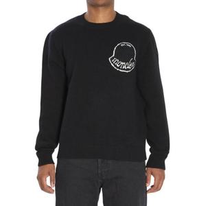 몽클레어 남성 블랙 울 로고 라운드넥 긴팔니트 K20919C0004 M1242 999